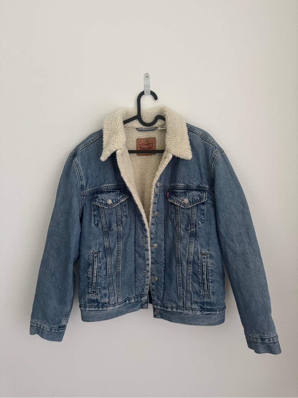 Levi's Denim Jacket with Cream Sherpa Collar - Medium Blue